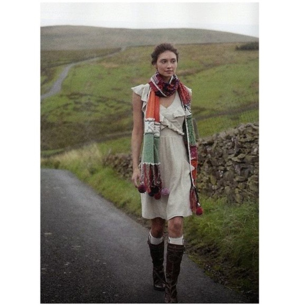 ANTHROPOLOGIE Moth Converging Roads Cream Wool Linen Blend Knit Dress Size XS